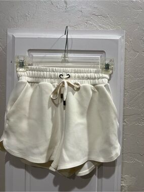 Cream Super soft buttery Drawstring Athletic Shorts